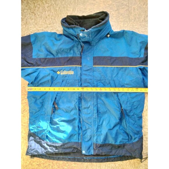Columbia Coat Men's Large 1990s 2 in 1 Jacket Double Zip radial‎ sleeve fleece - Picture 2 of 10